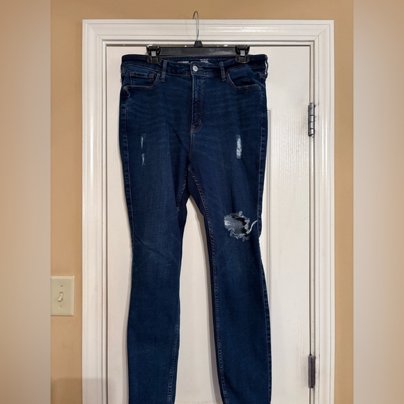 Old Navy Dark Blue Distressed Skinny Jeans - Picture 1 of 3